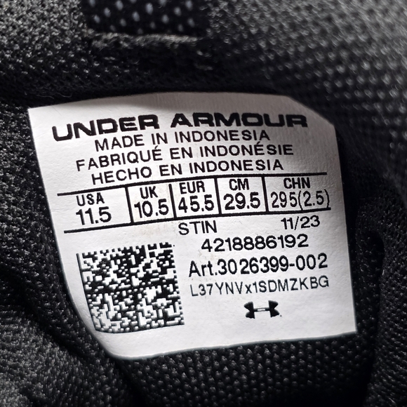 Under Armour Men Size 11.5 Charged Draw 2 Spikeless Golf Shoes 3026399-002 New main image 7
